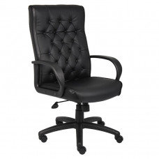 Boss Button Tufted Executive Chair In Black W/ Knee Tilt