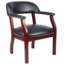 Boss Ivy League Executive Captain’s Chair in Vinyl, Black