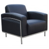 Boss Black CaressoftPlus Lounge Chair W/Chrome Frame